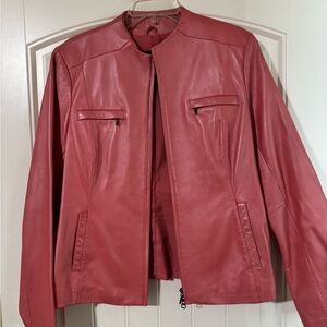Alfani Women’s Pearl Pink Leather Zip Jacket